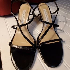 Patent Leather Black Strappy  Sandals